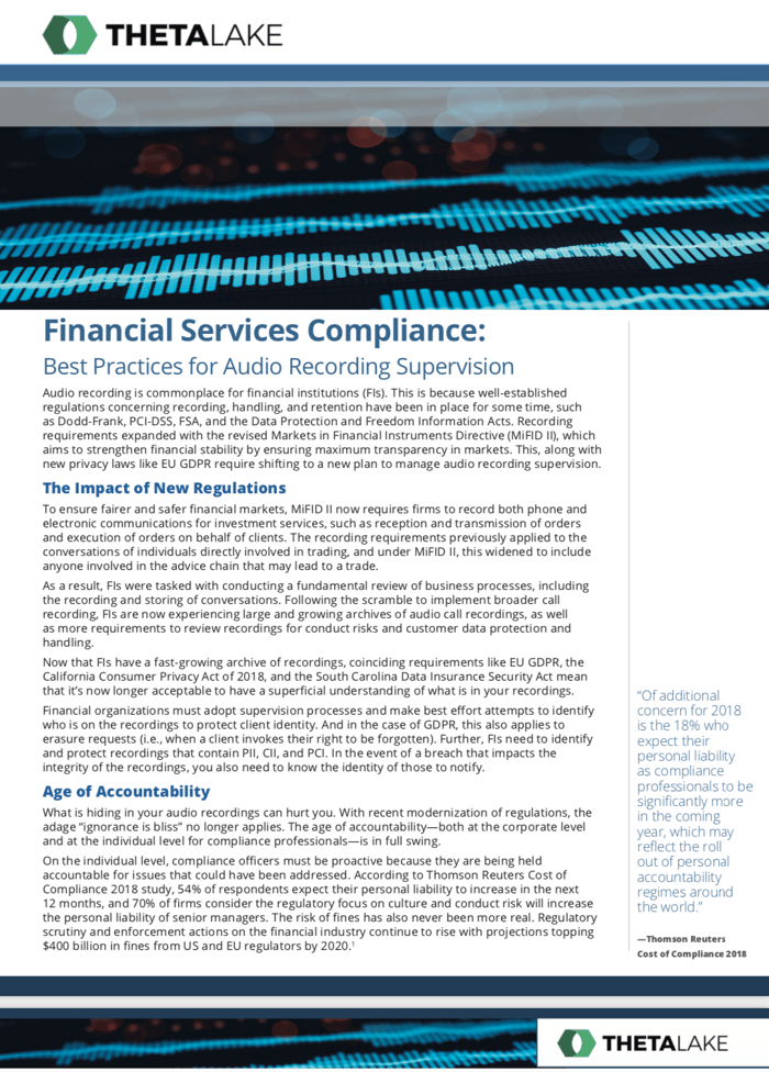 Audio Recording Supervision in Financial Services